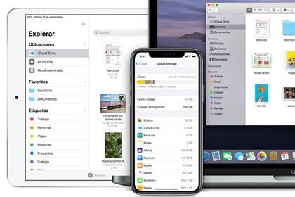 Una vista de iCloud, el servicio de almacenamiento online de Apple