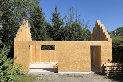 Una vista de la casa creada con el sistema de bloques tipo Lego de Gablok