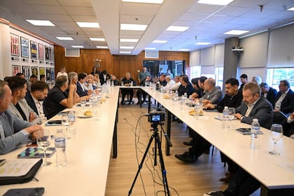 Una vista de la convocatoria en la sede de la Liga Profesional