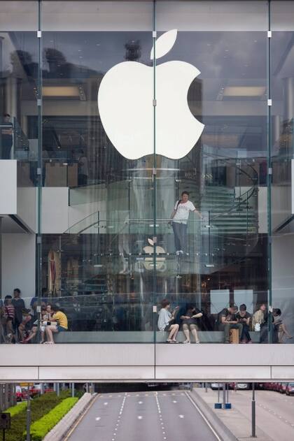 Una vista de la entrada de la tienda en Hong Kong