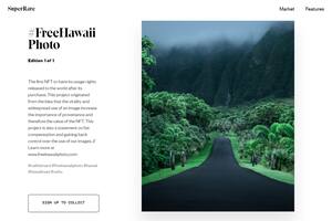 Una vista de la foto del camino hawaiano, una obra digital de la fotógrafa Cath Simard subastada en 300.000 dólares en la plataforma Super Rare