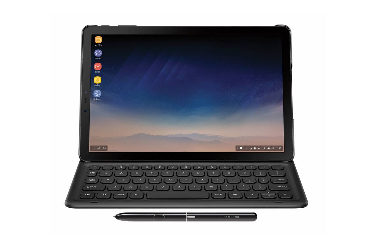 Una vista de la Galaxy Tab S4, la tableta insignia que Samsung reveló en el evento de lanzamiento del Galaxy Note9