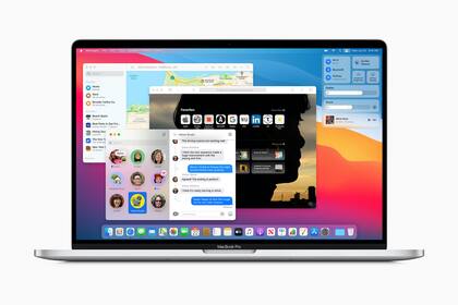 Una vista de la interfaz de Big Sur, la nueva versión del sistema operativo macOS que permitirá el uso de apps de iOS y iPadOS en los equipos con chip Apple silicon