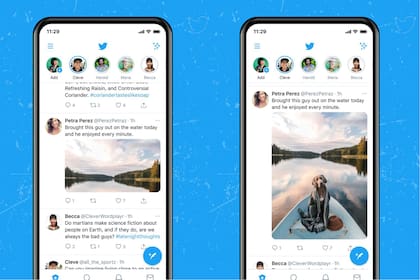 Una vista de la nueva interfaz que planea implementar Twitter en sus aplicaciones para iPhone y Android, con una mejor visualización de las fotos y videos en el timeline