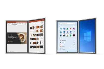 Una vista de la nueva versión del sistema operativo, una evolución de la actual plataforma adaptada para el uso en equipos con doble pantalla