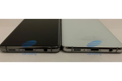 Una vista de la parte inferior de los Galaxy S10, que mantendrán el conector de audio y el puerto USB tipo C