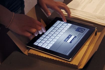 Una vista de la tableta iPad 2, de Apple