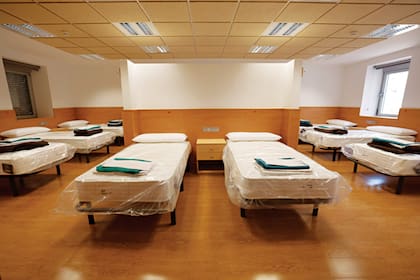 Una vista de las habitaciones del Batallón de Cadetes.