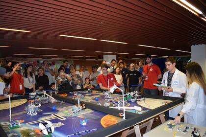 Una vista de las presentaciones de la First Lego League en 2018 en la Argentina