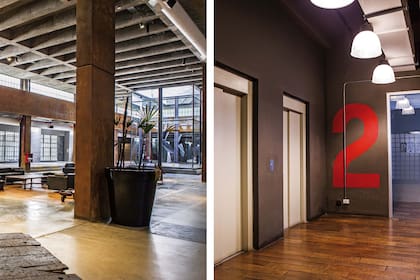 Una vista de los espacios públicos de este edificio emblemático de Barracas, originario de 1883 y reciclado por el estudio Dujovne- Hirsch que cuenta con 360 lofts destinados a residencias y oficinas.