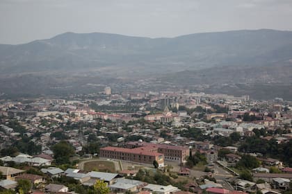 Una vista de Stepanakert, la principal ciudad de Nagorno- Karabaj