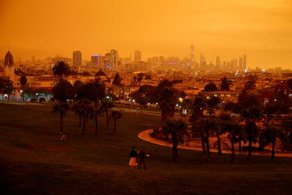 Una vista del centro de San Francisco desde Dolores Park