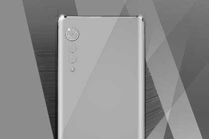 Una vista del diseño que tendrá el LG Velvet, con una cámara que tendrá un diseño conocido cmo raindrop