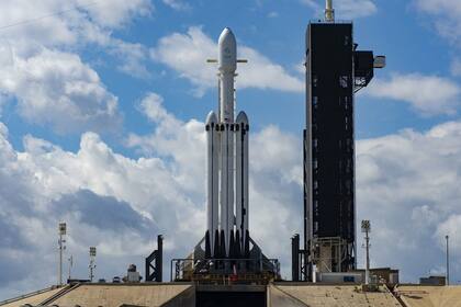 Una vista del Falcon Heavy, el cohete más potente de SpaceX