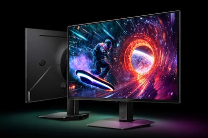 Una vista del monitor gamer Odyssey G5 de Samsung, que ofrece un panel de 27 pulgadas con resolución QHD y tasa de refresco a 180Hz