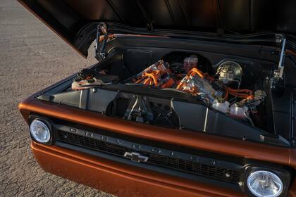 Una vista del motor eléctrico utilizado en la camioneta E-10