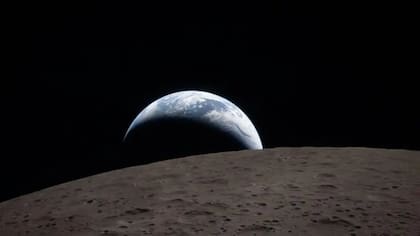 Una vista espectacular de la Tierra, desde el punto de vista de la Luna