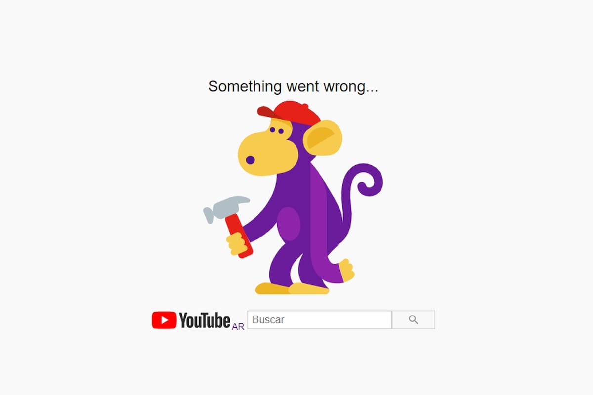 Una vista inusual: el mensaje que avisa que el sitio de YouTube está inaccesible