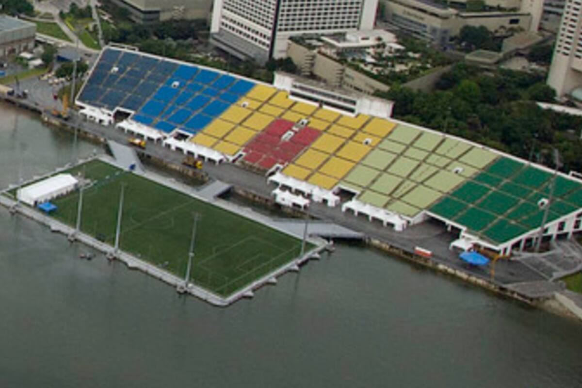 Una vista panorámica del Marina Bay Stadium, en Singapur. Crédito: www.guiadesingapur.com