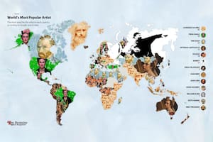 Una visualización del ranking elaborado por www.artsupplies.co.uk