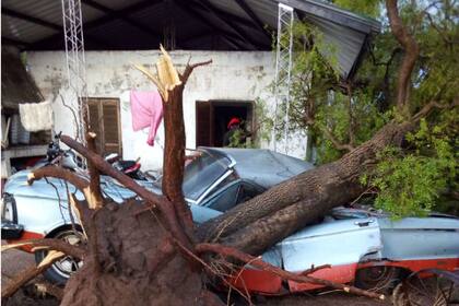 Una vivienda rural afectada en la zona del tornado