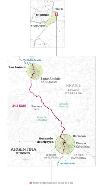 Una zona misionera en la que crece la violencia asociada con el contrabando de vino
