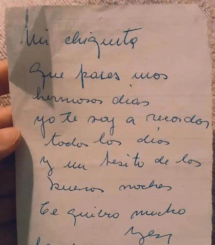 Unas emotivas palabras que Yaya le escribió a su nieta.