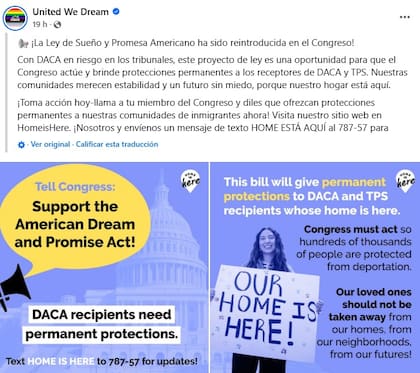 United We Dream es una de las 120 organizaciones que apoyan el proyecto de ley del Sueño y la Promesa Estadounidense