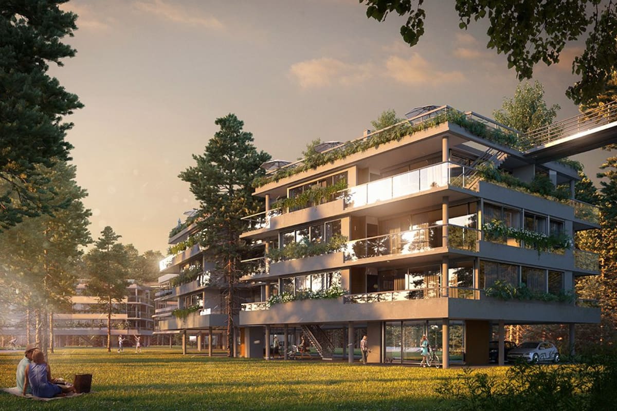 Uno de las obras en construcción que se ofrecen financiadas en pesos