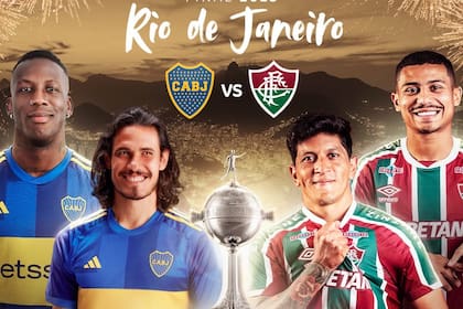 Uno de los afiches de la Conmebol de cara a la final de este sábado entre Boca y Fluminense; todos quieren que sólo se hable de fútbol
