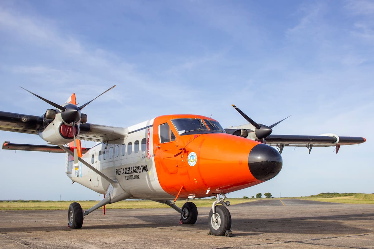 Uno de los aviones DHC-6 200 Twin Otter de la Fuerza Aérea Argentina