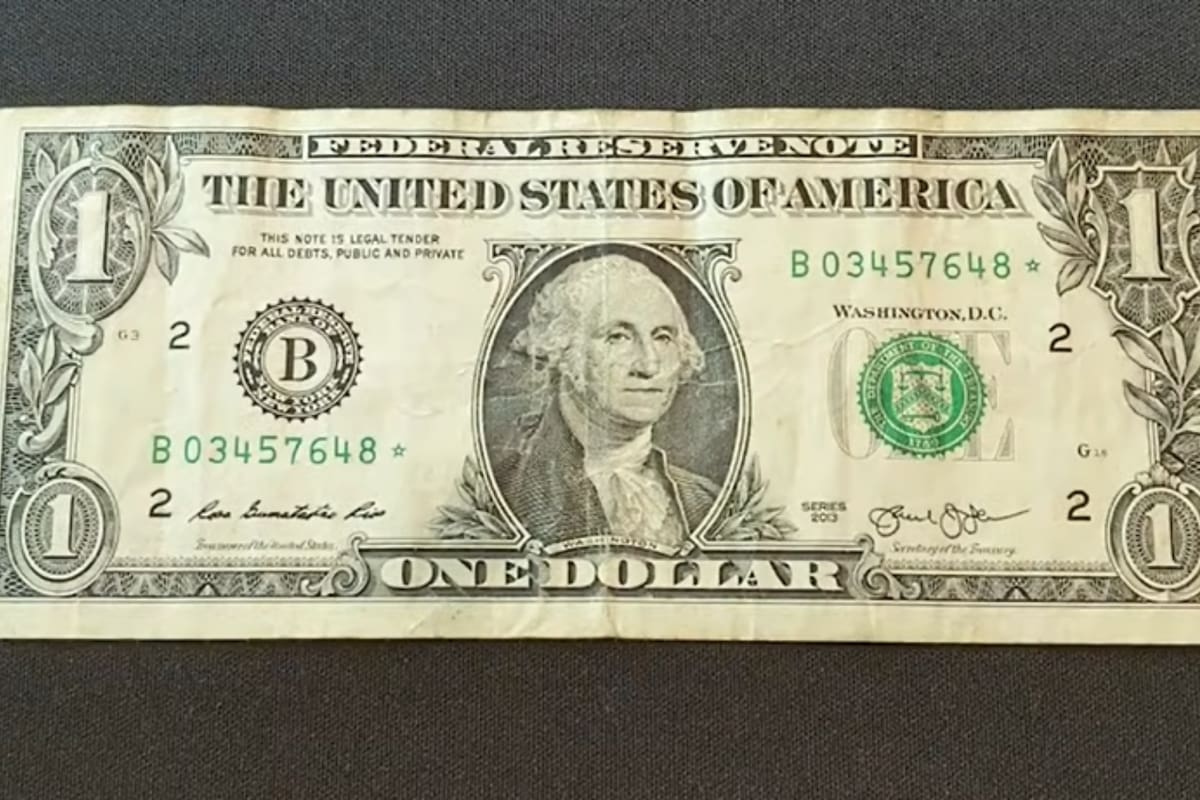 Uno de los billetes que fueron emitidos desde Washington D.C el mismo año que se hicieron las emisiones repetidas