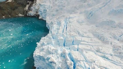 Uno de los bloques de hielo.