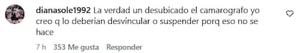 Uno de los comentarios de apoyo que Ninci recibió (Foto: Captura Instagram)