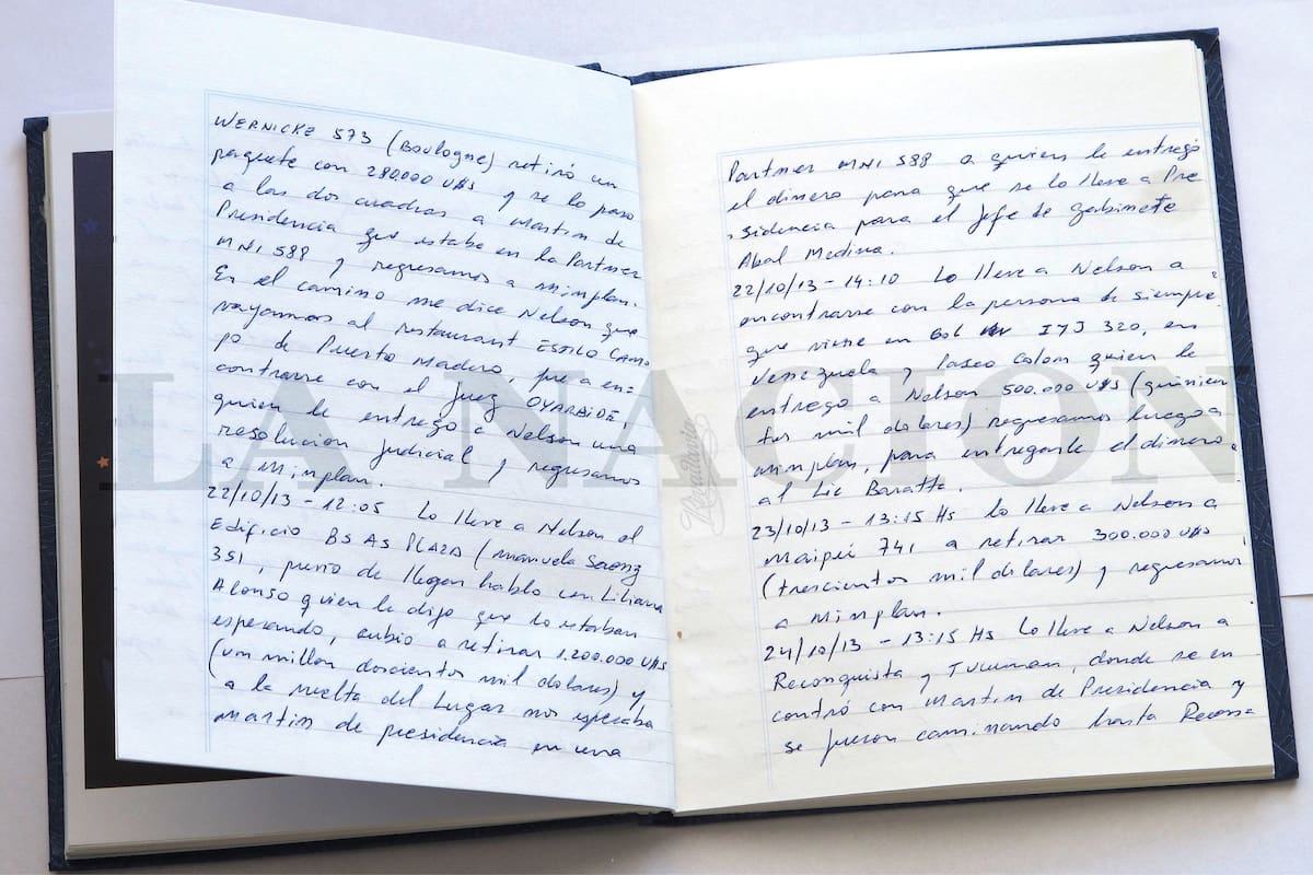 Uno de los cuadernos de las coimas en la era kirchnerista