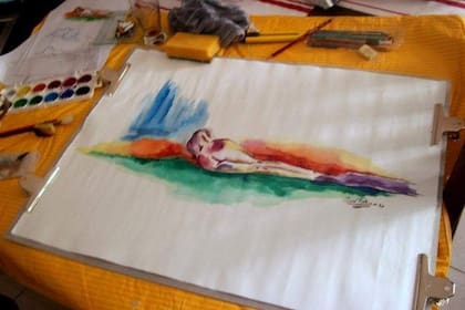 Uno de los cuadros que pintó Juan Pablo y con los que se encontró Sebastián