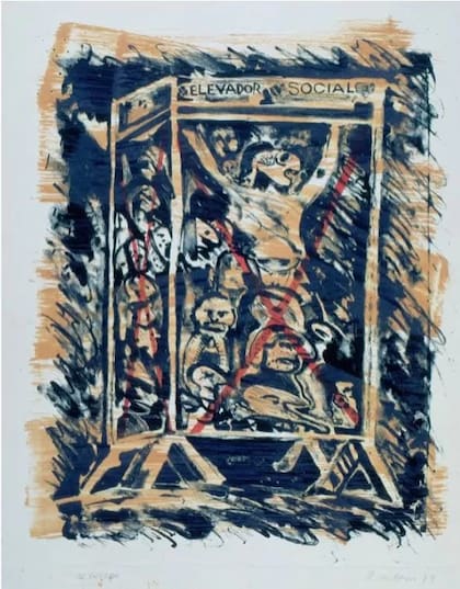 Uno de los cuadros sustraídos fue "Elvador social" del pintor brasileño Rubens Gerchman