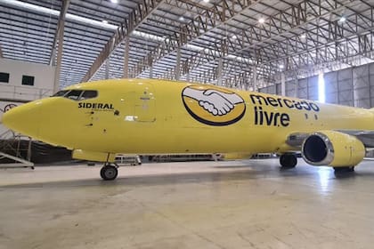 Uno de los cuatro aviones de Mercado Libre en Brasil.