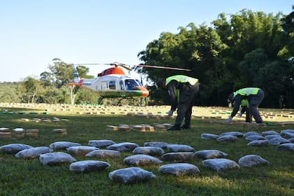 Uno de los decomisos de marihuana realizado por la Gendarmería en Misiones