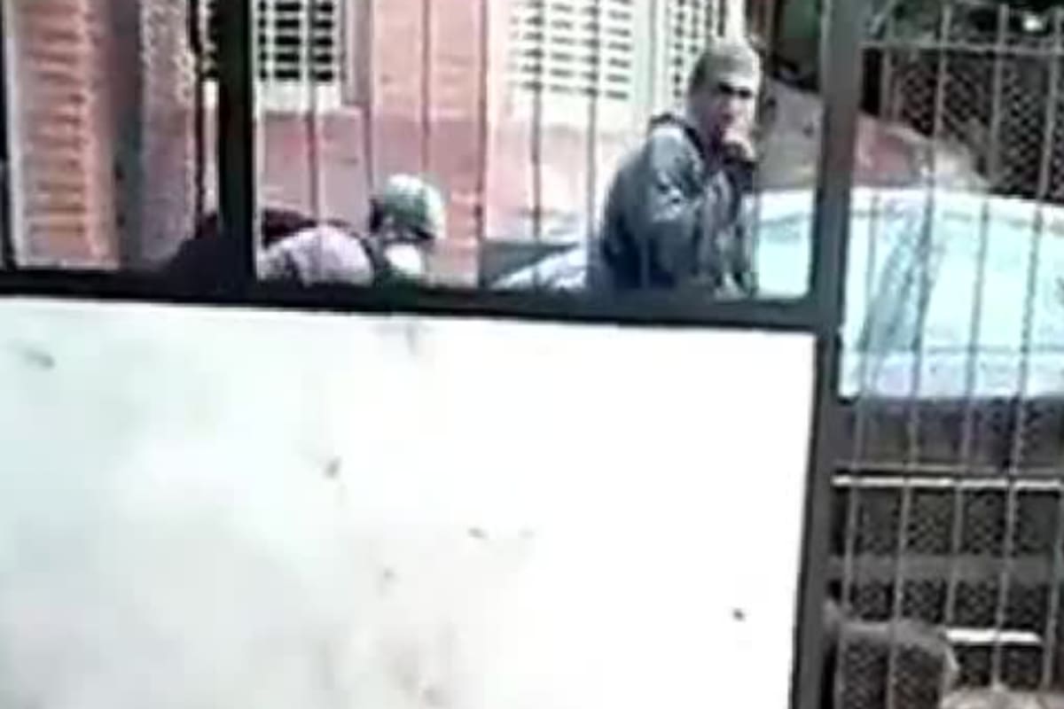 Uno de los delincuentes le pidió silencio al vecino que los filmó