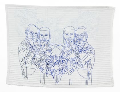 Uno de los dibujos a mano alzada, en lápiz sobre papel de calco, de Chiachio & Giannone
