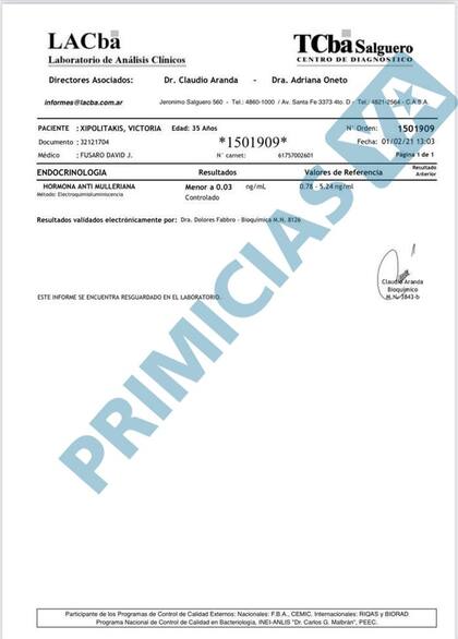 Uno de los documentos que adjuntó Xipolitakis