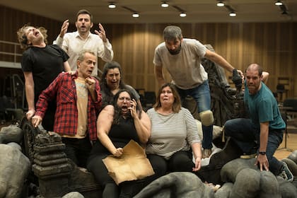 Uno de los elencos de Il Trittico, durante un ensayo en el Teatro Colón