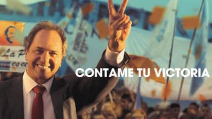 Uno de los flyers de campaña de Daniel Scioli