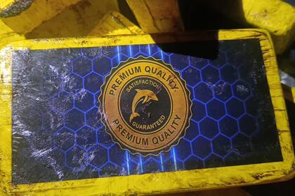 Uno de los ladrillos de cocaína secuestrados por la Gendarmería Nacional