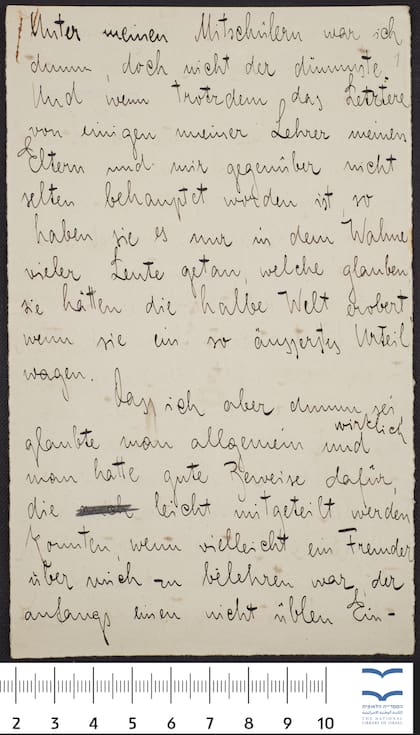 Uno de los manuscritos de Franz Kafka que ya se pueden consultar