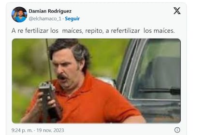 Uno de los memes en el campo por la victoria de Javier Milei