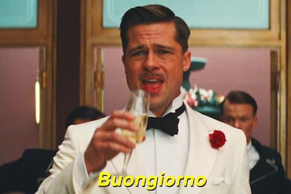 Uno de los memes sobre el examen de italiano de Luis Suárez fue esta imagen de Brad Pitt interpretando a Aldo Raine, el personaje del film Bastardos sin gloria que hablaba horrorosamente mal la lengua de Dante