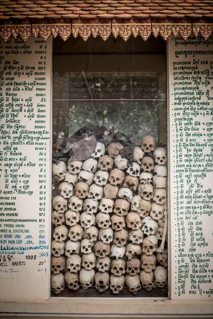 Uno de los memoriales del genocidio de Pol Pot.