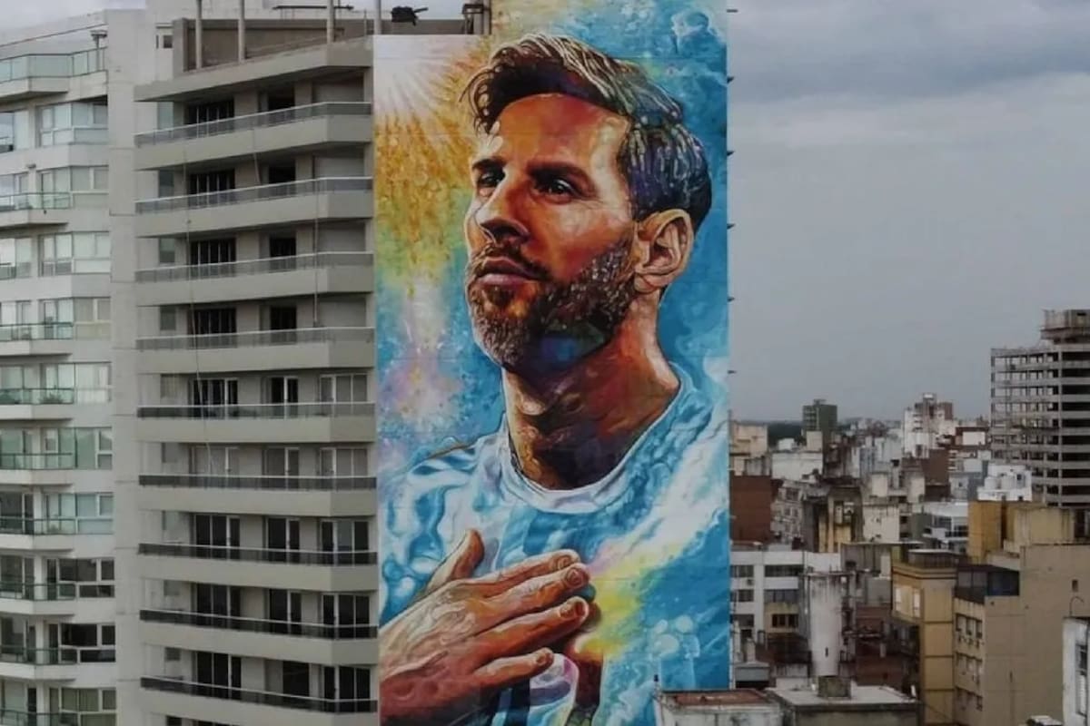 Uno de los murales de Messi en Rosario, su ciudad natal.